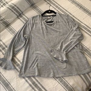 GAP Long Sleeve Softspun Top with Ruffle Sleeve